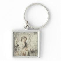 The Young John with the Lamb in a Landscape Keychain