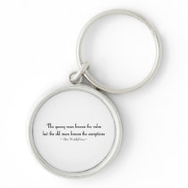 The young man knows the rules... keychains