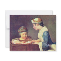The Young Teacher By Chardin Jean-Baptiste Siméon Personalized Invites