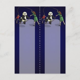 The Zombie-Panda Jump Rope Team, 2 bookmarks postcard