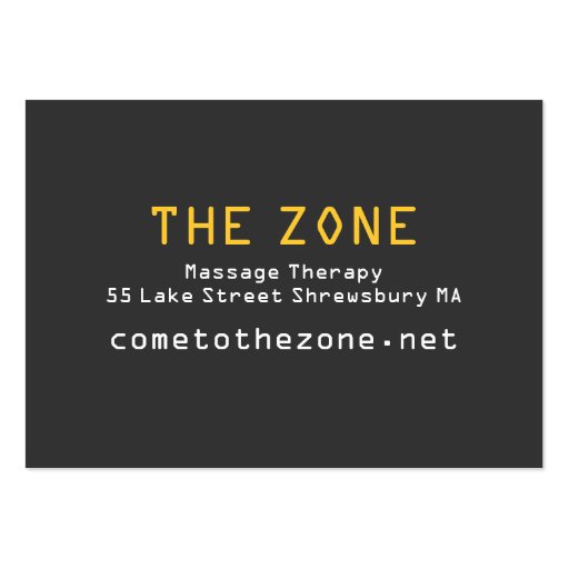 "The Zone" Business Card Template (back side)