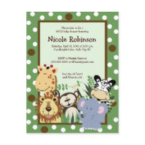 THE ZOO CREW Jungle animals baby shower postcard
