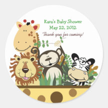 THE ZOO CREW (YELLOW) Custom Favor Sticker