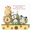 THE ZOO CREW (YELLOW) SQUARE Favor Sticker