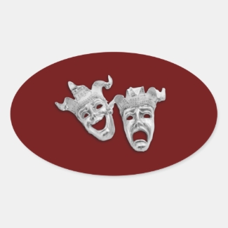 Theater Masks Design Maroon