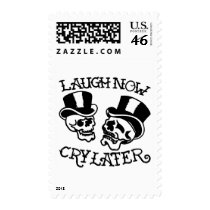 Theater Masks Laugh Now Cry Later postage by WhiteTiger_LLC Theater Masks Laugh Now Cry Later postage