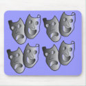 Theater masks mouse pad mousepads