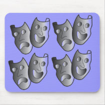 Theater masks mouse pad mousepads