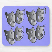 Theater masks mouse pad mousepads