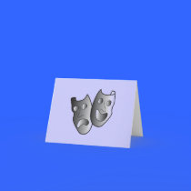 Theater masks note card cards