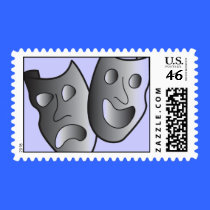 Theater masks stamp stamps