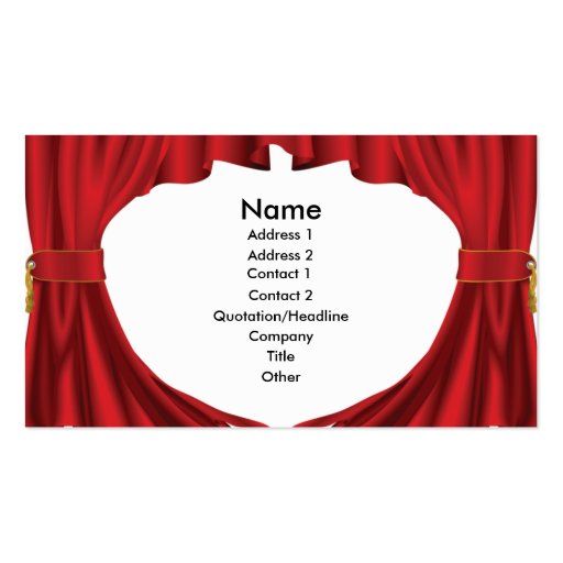 Theatre curtains business card design (front side)