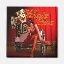 Theatre Diva Collage Magnets