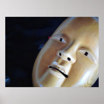 Theatre Enchanting Noh Mask Black Fab POSTER