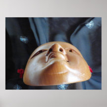 Theatre Enchanting Noh Mask Photo Black Fab POSTER