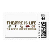 Theatre is Life Postage Stamp