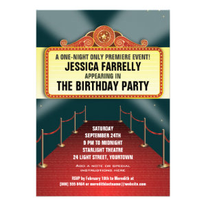 Theatre Marquee Party Invites