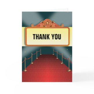 Theatre Marquee Party Thank You Cards