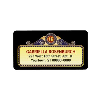 Theatre Marquee Sweet 16 Label label
