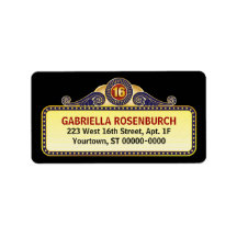 Theatre Marquee Sweet 16 Label
