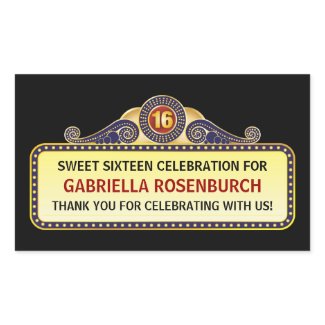 Theatre Marquee Sweet 16 Sticker sticker