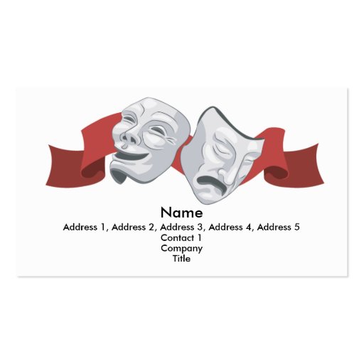 Theatre masks business card background