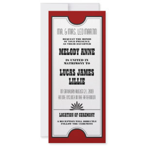 Theatre Ticket Wedding Invitation invitation