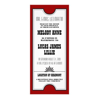 Theatre Ticket Wedding Invitation