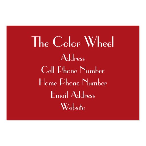 TheColorWheel Indian Red Chubby Business Card (front side)