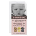 Thee Labradors Pink Birthday Invitation photo cards by waltersroom Thee Labradors Pink Birthday Invitation photo cards