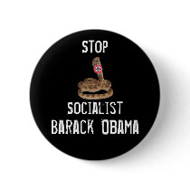 theleftistcobras, Stop, Socialist , Barack Obama Pin