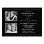 Then & Now 25th Silver Anniversary with 2 Photos Custom Invitation