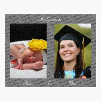 Then & Now Graduation Print posters