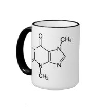 Theobromine Chocolate Molecule Coffee Mugs