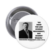 Theodore Roosevelt Against Misconduct Not Wealth Buttons