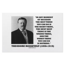 Theodore Roosevelt Decision Right Wrong Thing Customized Stationery