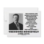 Theodore Roosevelt Despise Bully Coward Voluptuary Custom Announcements