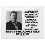 Theodore Roosevelt Despise Bully Coward Voluptuary Letterhead