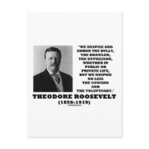 Theodore Roosevelt Despise Bully Coward Voluptuary postcards