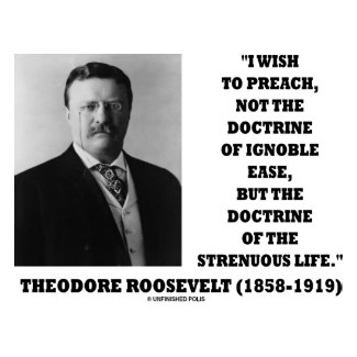 Theodore Roosevelt Doctrine Strenuous Life button