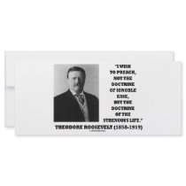 Theodore Roosevelt Doctrine Strenuous Life Full Color Rack Card