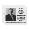 Theodore Roosevelt Life Football Game Hit Line invitations