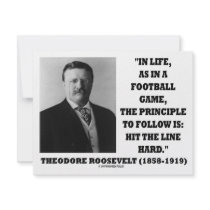 Theodore Roosevelt Life Football Game Hit Line invitations