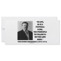Theodore Roosevelt Life Football Game Hit Line rack cards