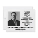 Theodore Roosevelt Vote Is Like A Rifle Character Personalized Invitations