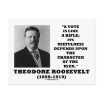 Theodore Roosevelt Vote Is Like A Rifle Character postcards