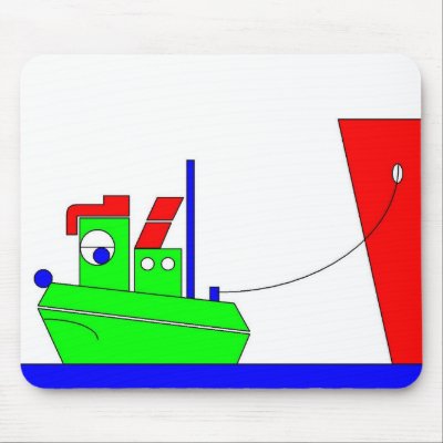 Theophile the Tug - Tired Mouse Mat by lonvig