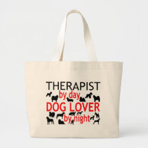Therapist Dog Lover Canvas Bags