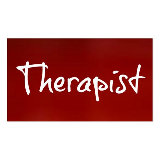 Therapist Red Business Card (front side)