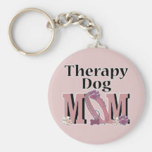 Therapy Dog MOM Keychains